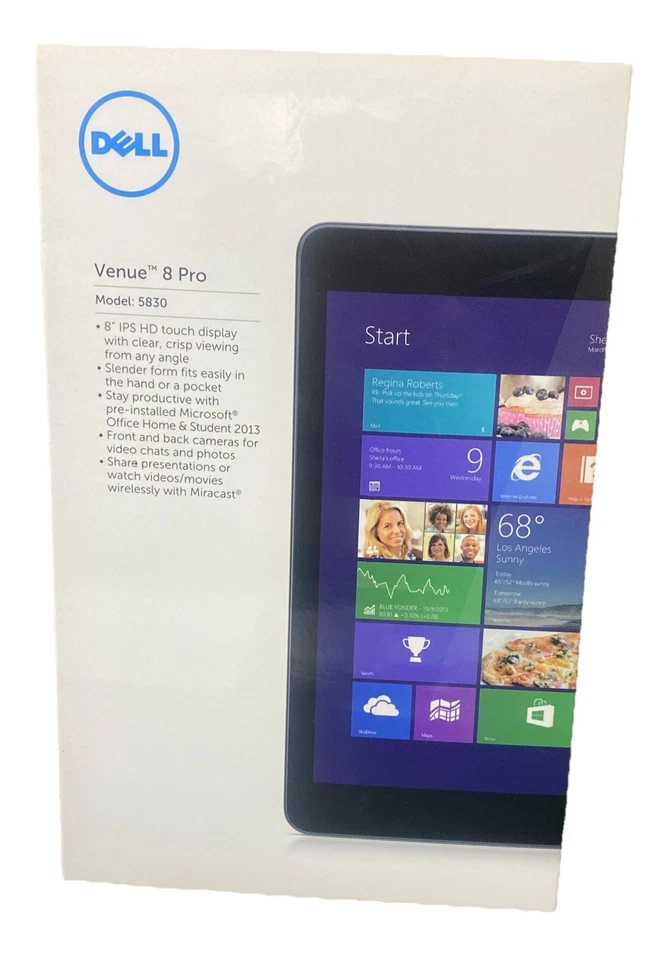 Dell Venue 8 Pro 32 GB, Wi-Fi - negro, sellado de fábrica Foto 1 de 4