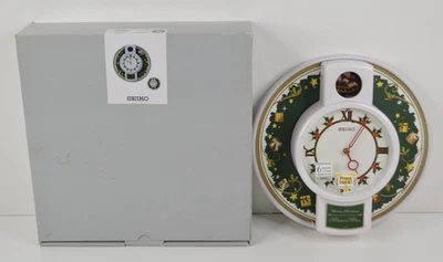 Reloj de Pared Seiko Melodías en Movimiento Musical Animado Navidad QHM003WL ¡Funciona! Foto 1 de 4