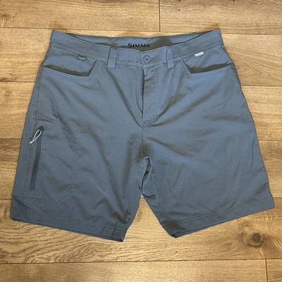 Мужские шорты Simms Fishing Skiff размер 38, быстро сохнут, эластичные, 9 дюймов по внутреннему шву, серые - Изображение 1 из 4