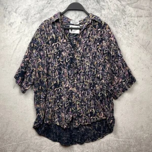 Vintage 90s Goouch Rayon Abstract Jazz Print Button Up Shirt Men Medium Retro - Picture 1 of 8
