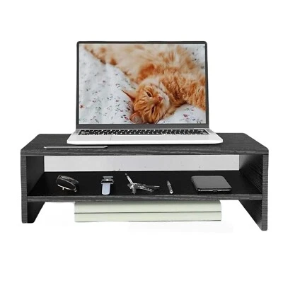 TV LCD LED Computer Monitor Laptop Table Riser Shelf Desktop Stand Space Saver - Image 1 of 4