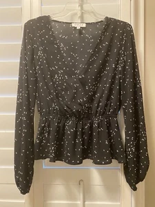 Top Gilli para mujer cuello en V manga larga talla grande negro envío gratuito - Imagen 1 de 5