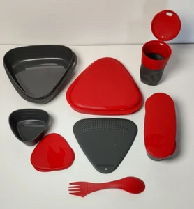 Light My Fire Meal Kit 9 Piece Camping Walking Outdoor Red Grey Made in Sweden - Picture 1 of 10