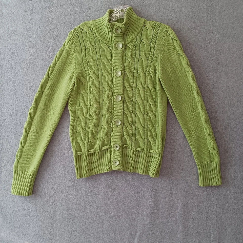 Suéter Style & Co Mujer Pequeño Verde Manga Larga Abotonable Cárdigan Suéter Foto 1 de 4