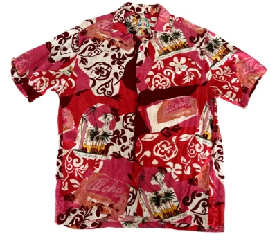 Vintage Jam's World Button Up Royal Aloha Red Hawaiian Shirt Vacation Beach S - Image 1 of 4