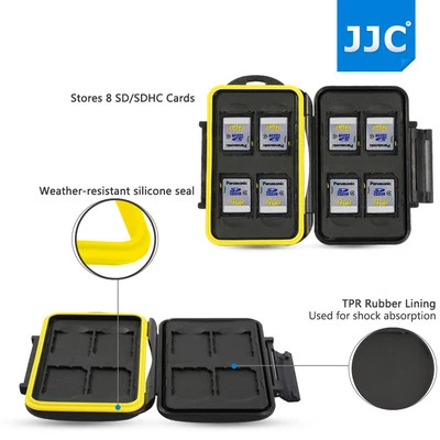 JJC Water-resistant&Anti-shock Memory Card Case Holder for 8 x SD SDHC Cards - Image 1 of 4