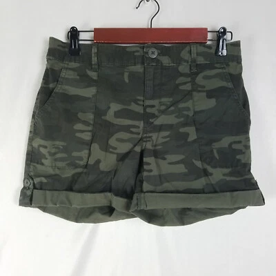 Social Standards Shorts Womens Small Green Camouflage Mid Rise Cuffed Utility - Image 1 of 4