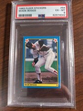 1983 Fleer Stickers #64 Wade Boggs Red Sox RC-Rookie graded PSA 6 EX
