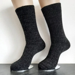 2 Par Hombres Suave Alpaca Calcetines Muy 100% Lana Gris Antracita 39 Hasta 50 - Imagen 1 de 5