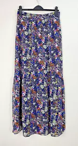 Boden Rock Damen Größe 8 Grau Blumen Chiffon Lang Maxi Blau Rosa Braun Ditsy - Bild 1 von 9