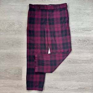 Carhartt WIP Pulford Red & Black Plaid Pants, Men’s Large - Picture 1 of 7