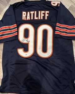Jay Ratliff Signed Autograph Chicago Bears Custom Jersey PSA Certified - Picture 1 of 3