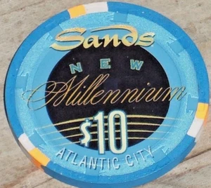 $10 MILLENNIUM 2000 CASINO CHIP THE SANDS ATLANTIC CITY - Imagen 1 de 2