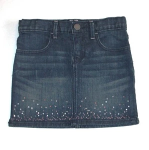 Gap Kids Odile Girl's Pink & Silver Sequin Blue Denim Jean Mini Skirt in size 5 - Picture 1 of 1