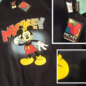 USA vtg 90's Walt Disney Mickey Mouse Unlimited Sweatshirt L 48" Navy Blue NOS - Picture 1 of 8