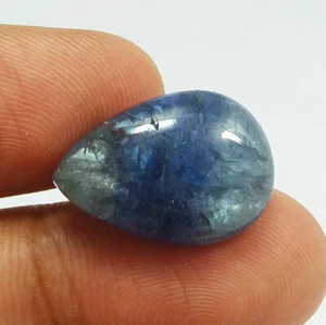 17.70 Ct Natural Blue Tanzanite Pear Cabochon Good Quality Gemstone Unheated - Picture 1 of 6