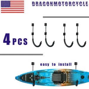 2 pairs Kayak Storage Wall Mount Hanger Rack for Canoe Paddle Kayak Hanging Hook - Picture 1 of 11