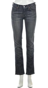 Pantalones de mezclilla rectos para mujer 7 for All Mankind, talla 26, azul, lavado medio, algodón - Imagen 1 de 5