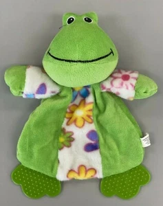 Baby Frog Froggy Security Blanket Lovey plush flower infant teether toy crinkles - Picture 1 of 3