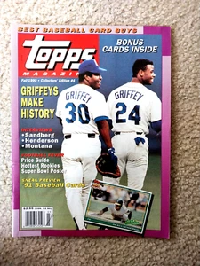 TOPPS MAGAZINE Issue - Fall 1990 KEN GRIFFEY, JR. - no cards - Picture 1 of 2