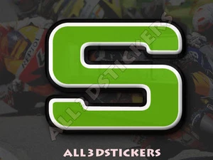 Adesivi Resinati Lettera S 3D Colore Verde Dimensione 25mm - Picture 1 of 1