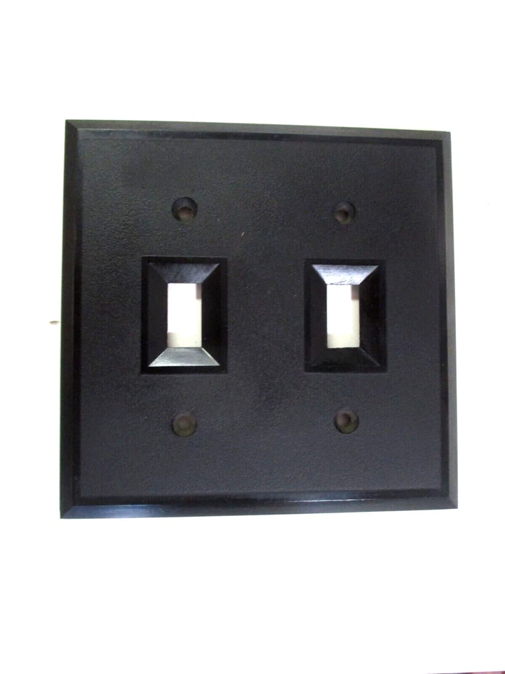 Cemco 7122 EE. UU. Baquelita Negra 2 Velocidades Interruptor Placa Pared Caja Cubierta Años 40 De Colección MCM Foto 1 de 4