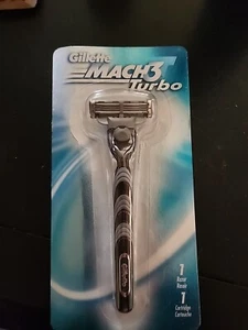 NIB Gillette Mach3 turbo razor handle with 1 cartridge - New Old Stock 2001 - Picture 1 of 2
