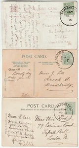 1905/13 SUFFOLK 3 x FRANCOBOLLI SCHELETRO WOODBRIDGE SU 3 PPC INCL HARRY PAYNE - Foto 1 di 2