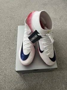 Nike Zoom Mercurial Superfly 10 Elite LV8 FG UK 9 Weiß/Rot Brandneu - Bild 1 von 6