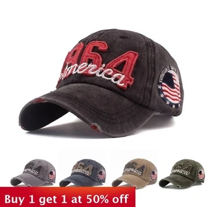 Adjustable Flag Cap Snapback Cap Cotton Casual Sun Hat Sports Baseball Cap Visor - Picture 1 of 10