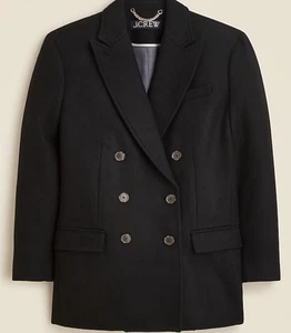 J.Crew Tailored peacoat in Italian wool-blend Melton Black Size 4 - Picture 1 of 8