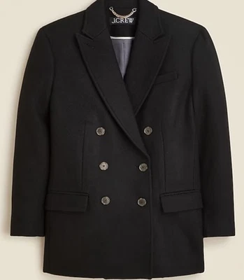 J.Crew Tailored peacoat in Italian wool-blend Melton Black Size 4 - Image 1 of 4