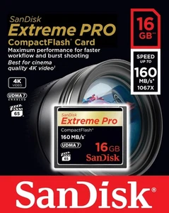 SanDisk Extreme Pro 16GB Compact Flash Card 160 MB/s UDMA 7 (SDCFXPS-016G-X46) - Picture 1 of 3