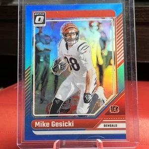 Sujetador de libros Mike Gesicki 2024 Donruss Optic Aqua 299/299 #42 Bengals último en impresión - Imagen 1 de 5