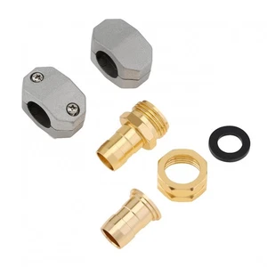 Neu Set 5/8" 3/4" Gartenschlauch Verbinder Fitting End Mender Reparatursatz mit Schellen - Bild 1 von 12