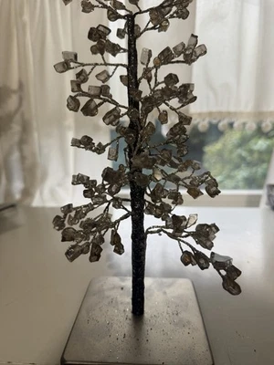 Espejo de vidrio facetado Pottery Barn árbol soporte para medias decoración de Navidad Foto 1 de 2