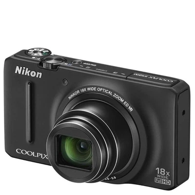 Nikon COOLPIX S9200 vintage digital camera Black 16MP 18x optical zoom WI-FI - Image 1 of 4