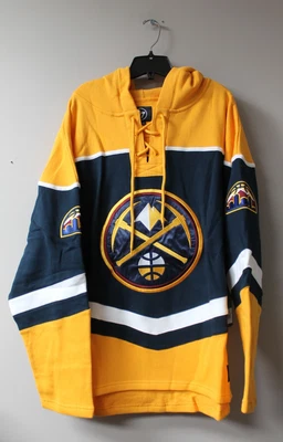 New NBA Denver Nuggets old time jersey style mid weight cotton hoodie men's XL - Image 1 of 4