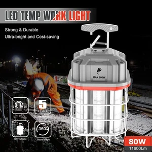 80W LED Temporary Work Light 11600LM LED Linkable Construction Jobsite Lighting - Picture 1 of 12