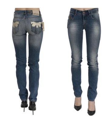 Auténticos pantalones de mezclilla informales ajustados de cintura media lavados azules John Galliano Foto 1 de 4