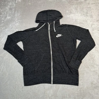 Sudadera con Capucha Nike Mujer Extra Grande Gris Vintage Cremallera Completa Algodón Orgánico Ligera Foto 1 de 4