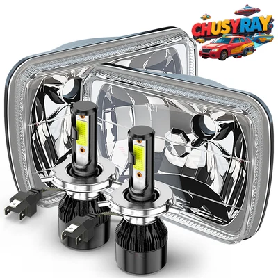 For Dodge D150/250/350 W150/250/350 Ram 50 7X6 5X7" LED Headlight H4 Hi/Lo Bulb - Image 1 of 4