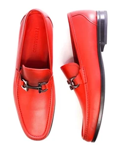 850 $ Salvatore Ferragamo "GRANDIOSO" rote Halbschuhe mit Farbverlauf 12 EE - Bild 1 von 9