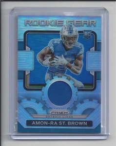 Amon-Ra ST. Brown 2021 Panini Prizm SILVER PRIZM Rookie Gear Jersey Patch RC #28 - Picture 1 of 2