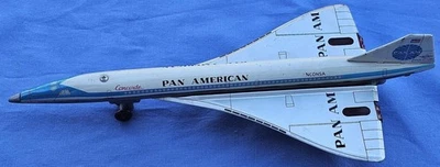 JUGUETE DE FRICCIÓN LITOGRÁFICA DE HOJALATA VINTAGE PANAMERICAN CONCORDE MUY LIMPIO (DAIYA JAPÓN) Foto 1 de 4
