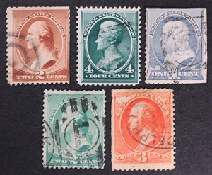 U.S. # 210 211 212 213 214 American Bank Note 1883-88 Issues 5 Stamps Used srz - Picture 1 of 1