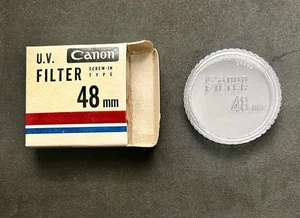 📸 Vintage Canon Original Box & Case ONLY For UV Filter 48mm Screw-In Type Japan - Picture 1 of 9