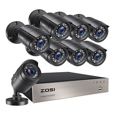 ZOSI 8CH 5MP Lite DVR 1080P Outdoor CCTV Security Camera System Kit Night Vision • 154.99$