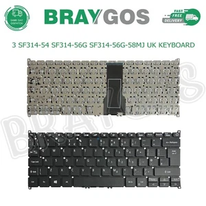 Teclado negro para computadora portátil Acer Swift 3 SF314-54 SF314-56G SF314-56G-58MJ Reino Unido - Imagen 1 de 3