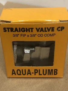 AQUA-PLUMB-3/8 in. FIP x 3/8 in. COMP CHROME BRASS-Shut-Off Valve   - Picture 1 of 4
